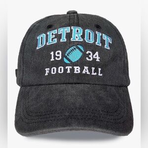 Detroit Football Black Baseball Cap